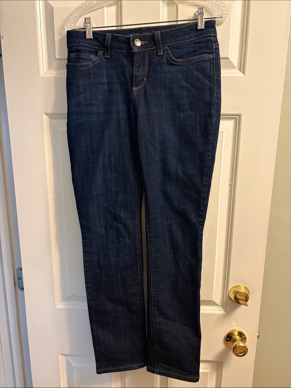 Lee Women's Straight-Leg Jeans in Dark Blue Wash